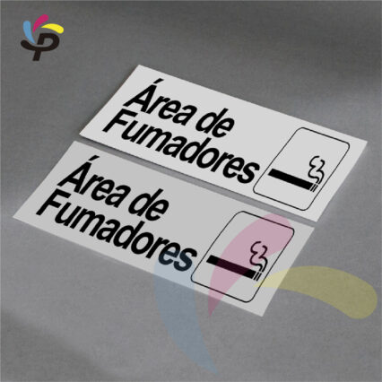 Area de fumadores - Horizontal - Señalética de áreas 17x5cm
