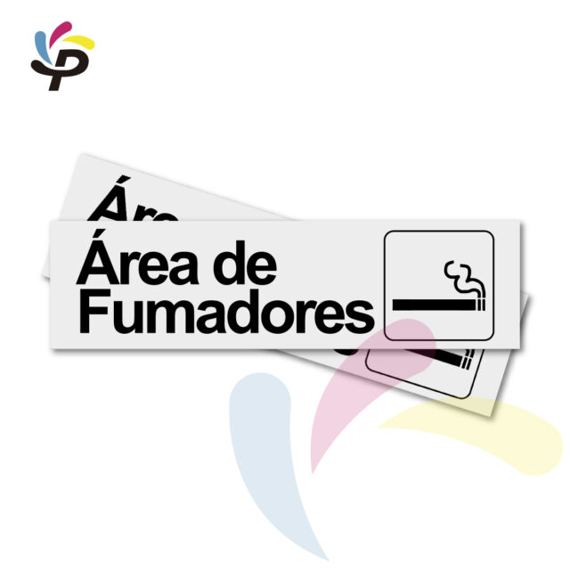 Area de fumadores - Horizontal - Señalética de áreas 17x5cm
