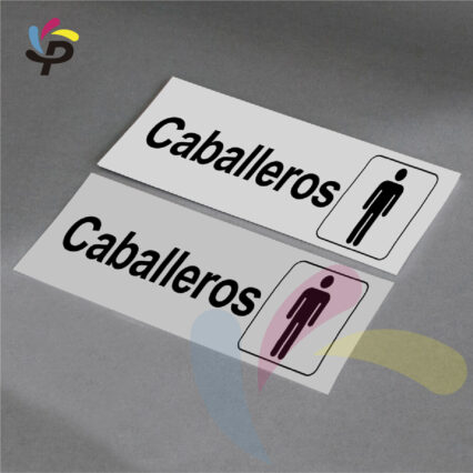 Caballeros - Horizontal - Señalética de áreas 17x5cm