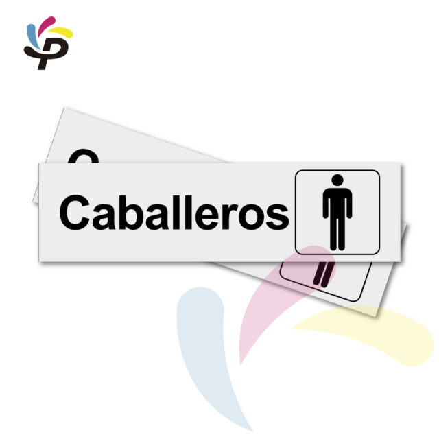 Caballeros - Horizontal - Señalética de áreas 17x5cm
