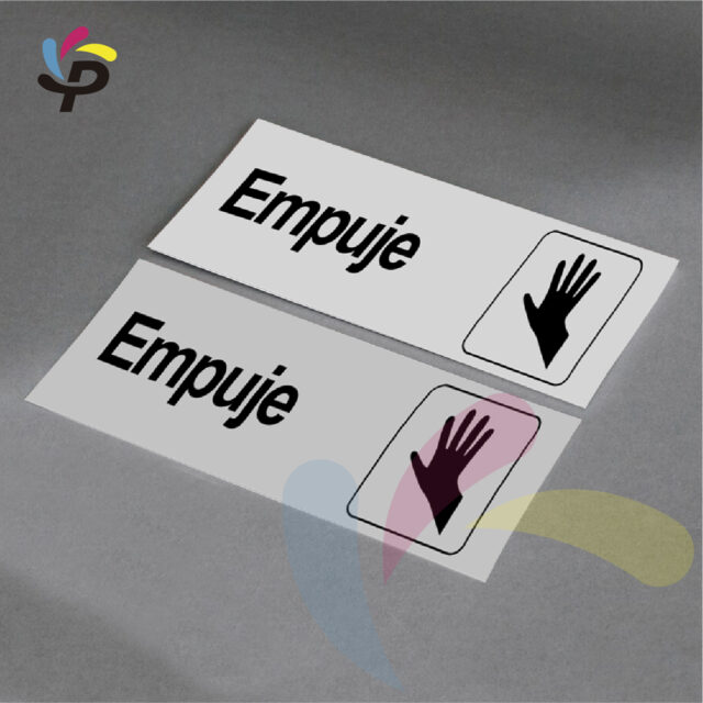 Empuje - Horizontal - Señalética de áreas 17x5cm