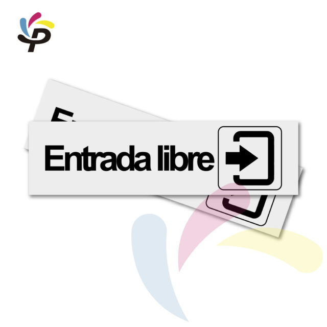 Entrada libre - Horizontal - Señalética de áreas 17x5cm (2)