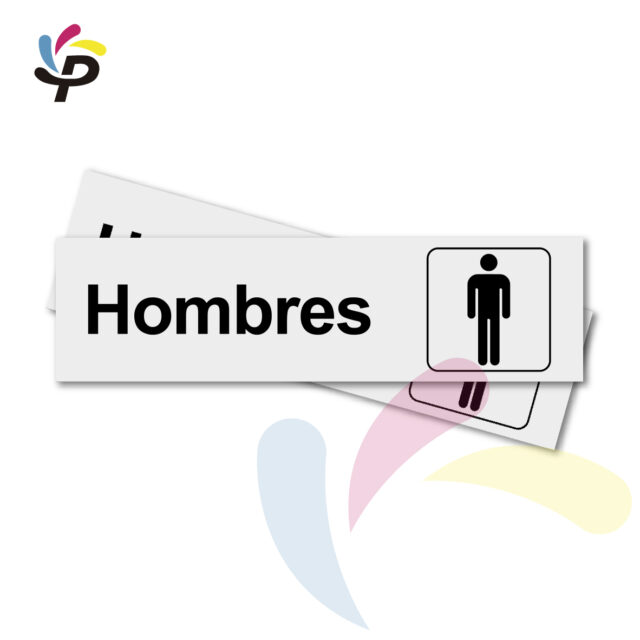 Hombres - Horizontal - Señalética de áreas 17x5cm (2)