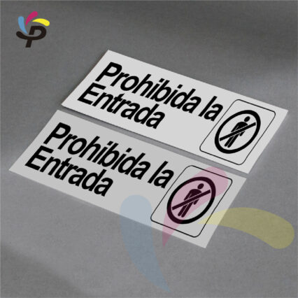 Prohibida la entrada - Horizontal - Señalética de áreas 17x5cm (1)