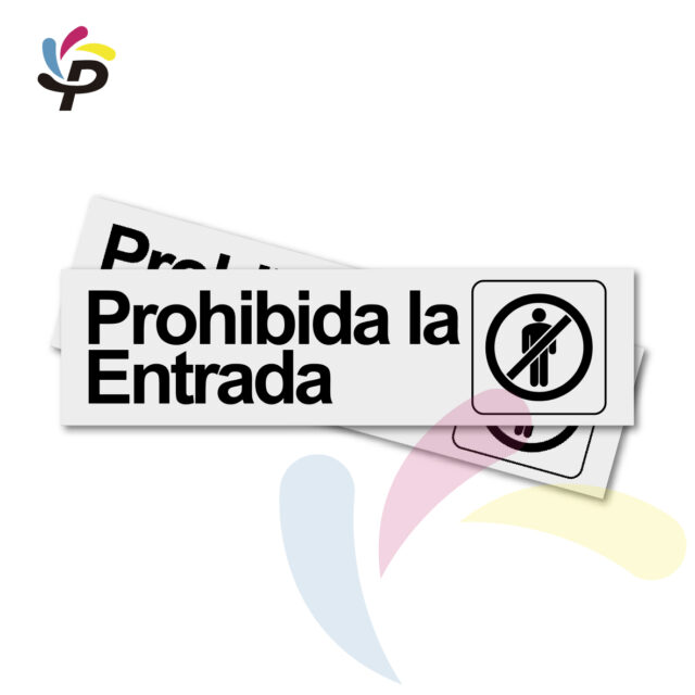 Prohibida la entrada - Horizontal - Señalética de áreas 17x5cm (2)