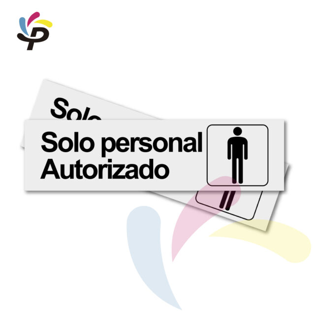Solo personal autorizado - Horizontal - Señalética de áreas 17x5cm (2)