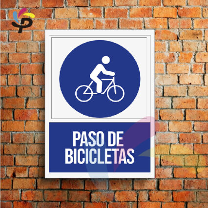 Paso de Bicicletas (Vertical) / Señalética de seguridad 25x30cm