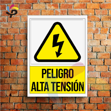 Peligro Alta tensión (Vertical) / Señalética de seguridad 25x30cm