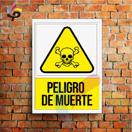Peligro de Muerte (Vertical) / Señalética de seguridad 25x30cm
