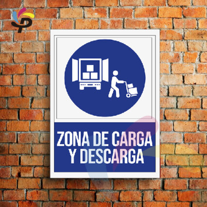 Zona de carga y descarga (Vertical) / Señalética de seguridad 25x30cm