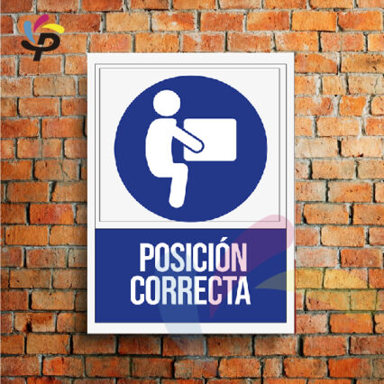 Posición Correcta (Vertical) / Señalética de seguridad 25x30cm