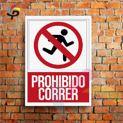 Prohibido Correr (Vertical) / Señalética de seguridad 25x30cm