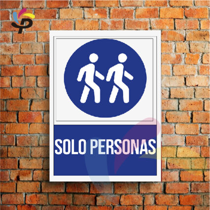 Solo Personas (Vertical) / Señalética de seguridad 25x30cm